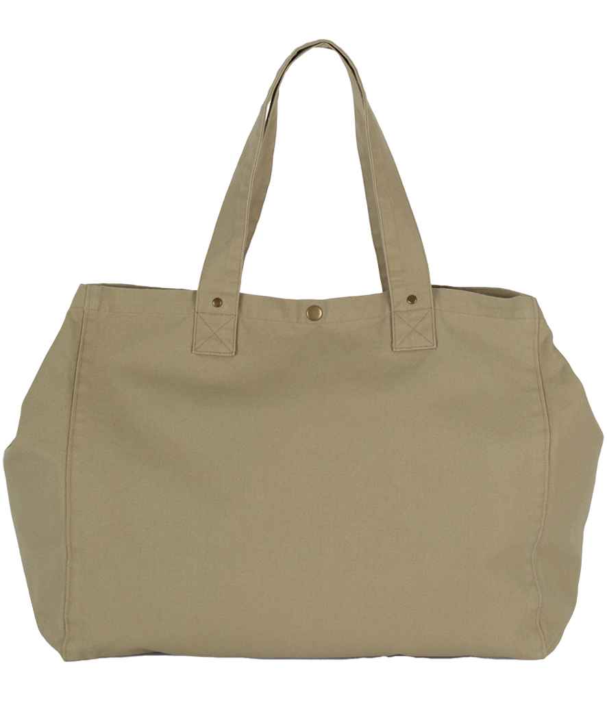 Kimood Faded Cotton Shopper - Washed Olive Grey (KI3208)