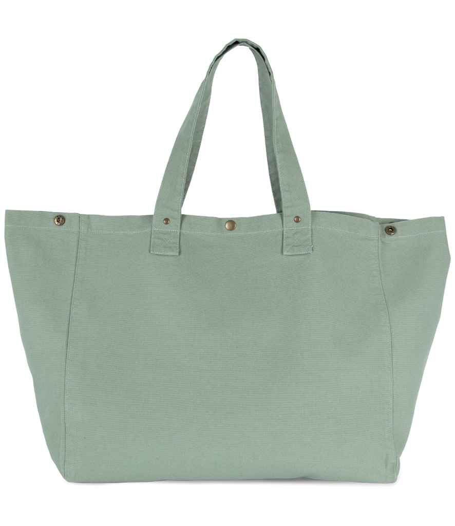 Kimood Faded Cotton Shopper - Washed Water Green (KI3208)