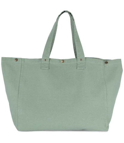 Kimood Faded Cotton Shopper - Washed Water Green (KI3208)
