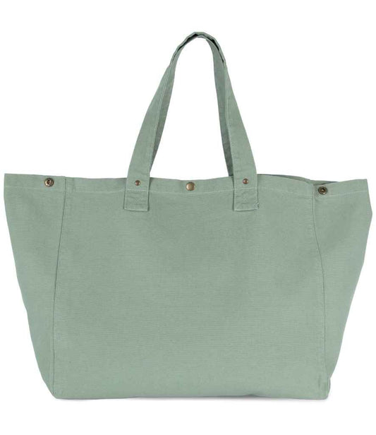 Kimood Faded Cotton Shopper - Washed Water Green (KI3208)