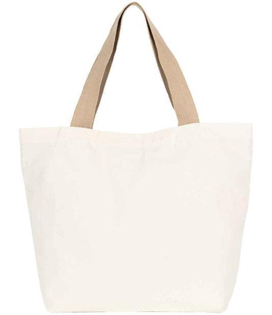 Kimood Large Recycled Flat-Bottom Shopping Bag - Ecume/Hemp (KI5204)