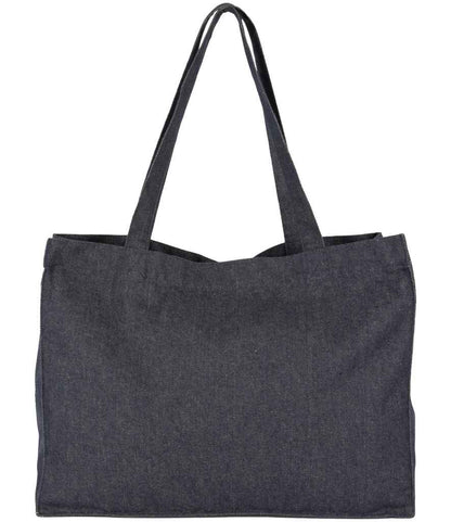 Kimood Large Recycled Cotton Denim Look Shopping Bag - Recycled Denim (KI5229)