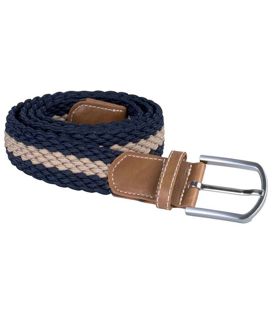 K-Up K-UP Braided Elasticated Belt - Navy/Beige (KP805)