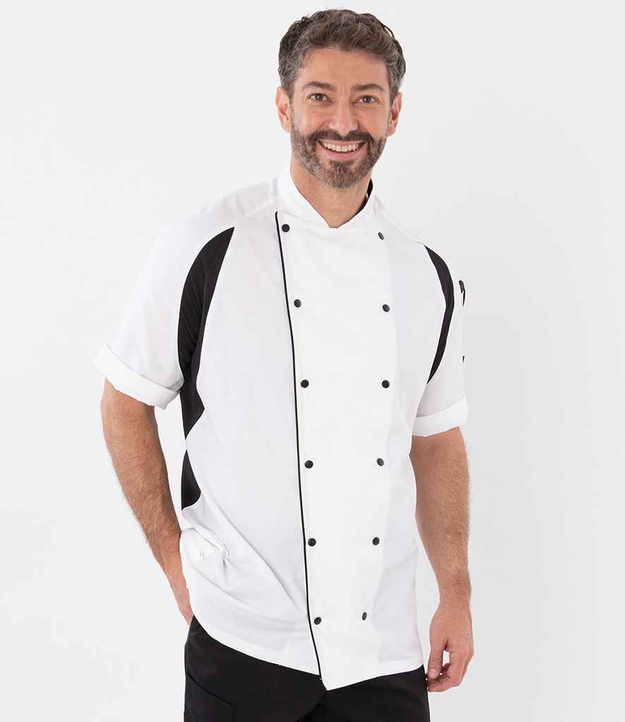 Le Chef Short Sleeve Executive Jacket - White/Black (LE003)