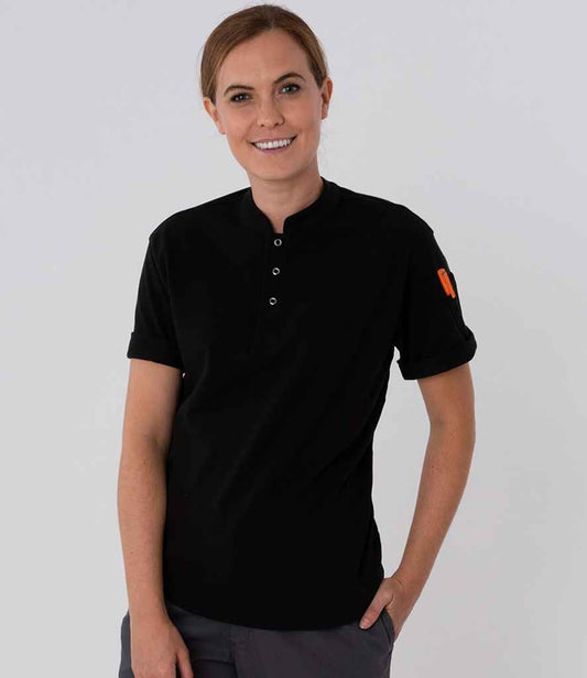 Le Chef Knitted Piqué Chef's Shirt - Black (LE008)