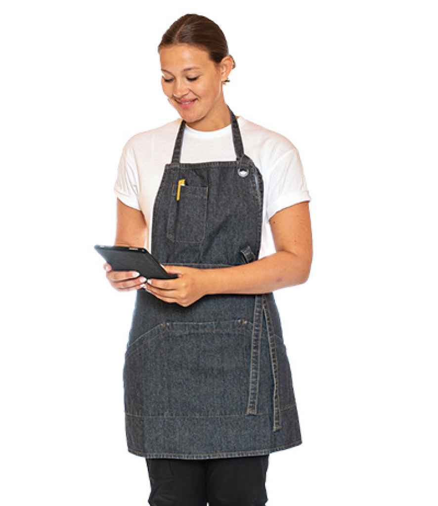 Le Chef Utility Bib Apron - Black/Grey (LE100)