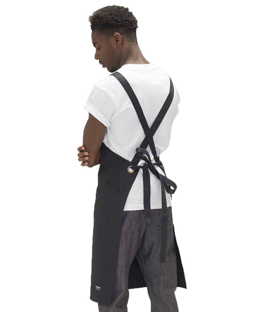 Le Chef Crossover Bib Apron - Black (LE102)