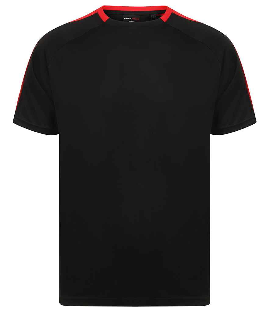 Finden + Hales Finden + Hales Unisex Team T-Shirt - Black/Red (LV290)