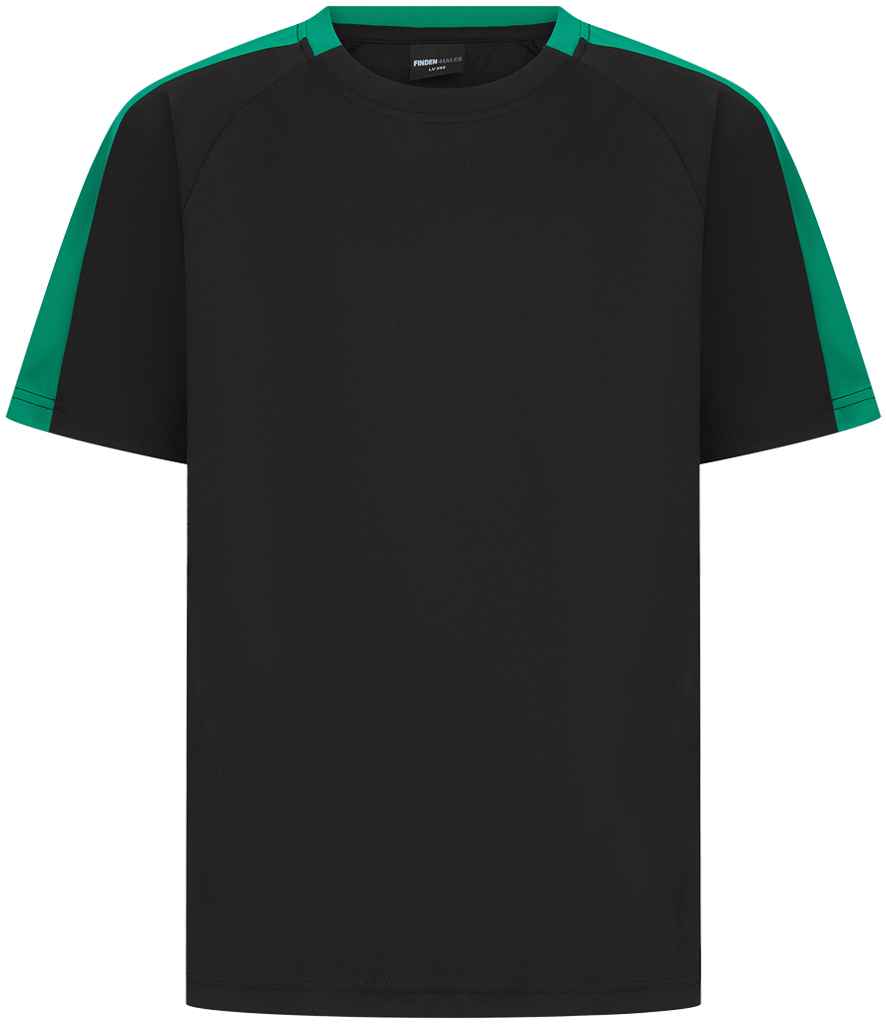 Finden + Hales Finden + Hales Kids Team T-Shirt - Black/Emerald (LV292)