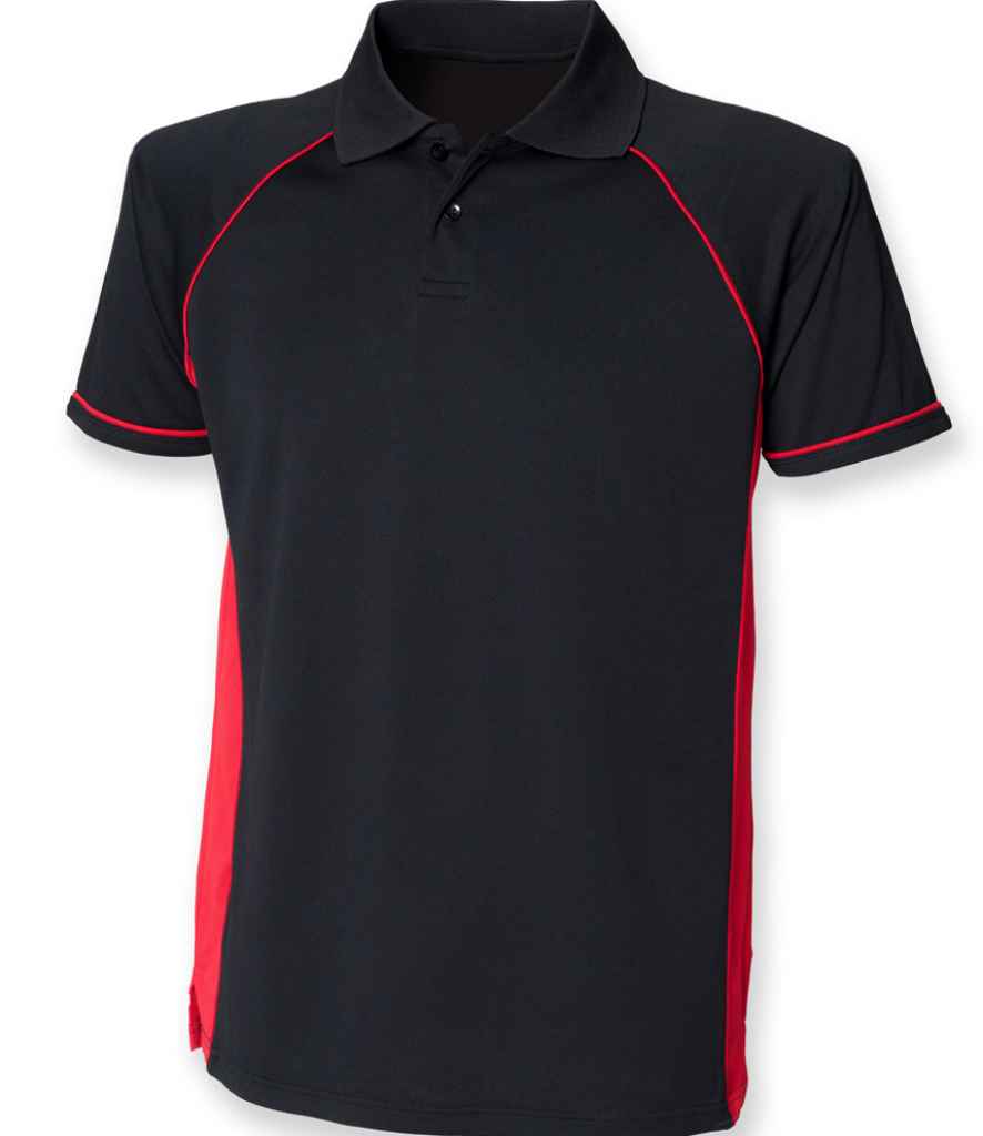 Finden + Hales Finden + Hales Performance Panel Polo Shirt - Black/Red (LV310)