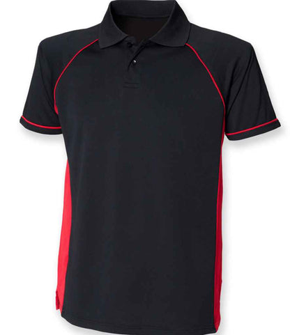 Finden + Hales Finden + Hales Performance Panel Polo Shirt - Black/Red (LV310)