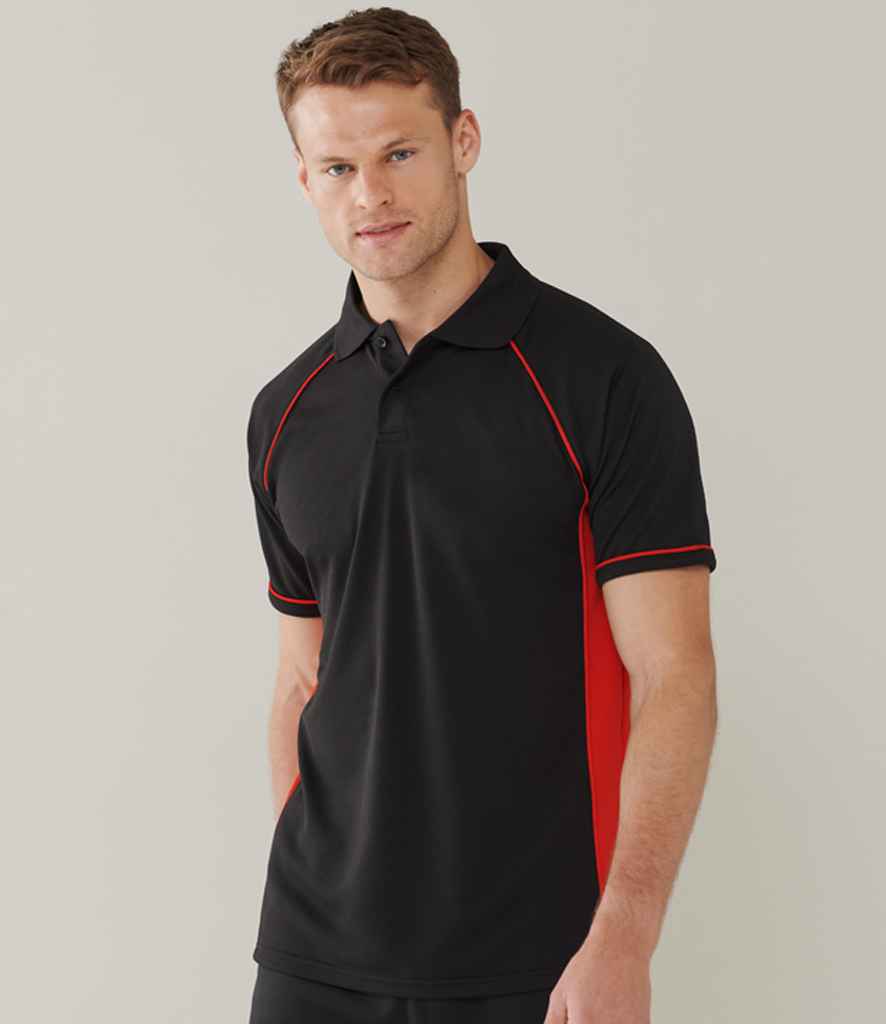 Finden + Hales Finden + Hales Performance Panel Polo Shirt - Black/Red (LV310)