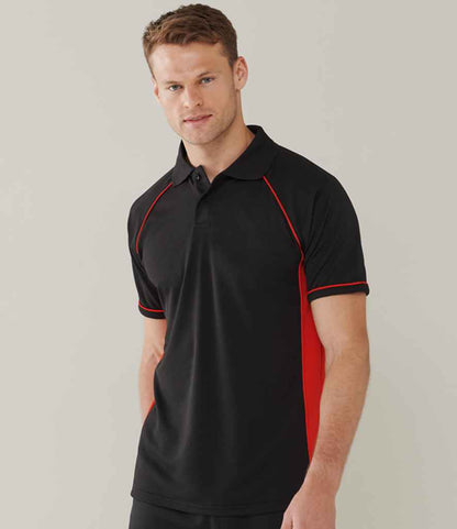 Finden + Hales Finden + Hales Performance Panel Polo Shirt - Black/Red (LV310)
