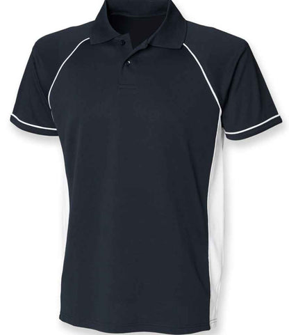 Finden + Hales Finden + Hales Performance Panel Polo Shirt - Navy/White (LV310)