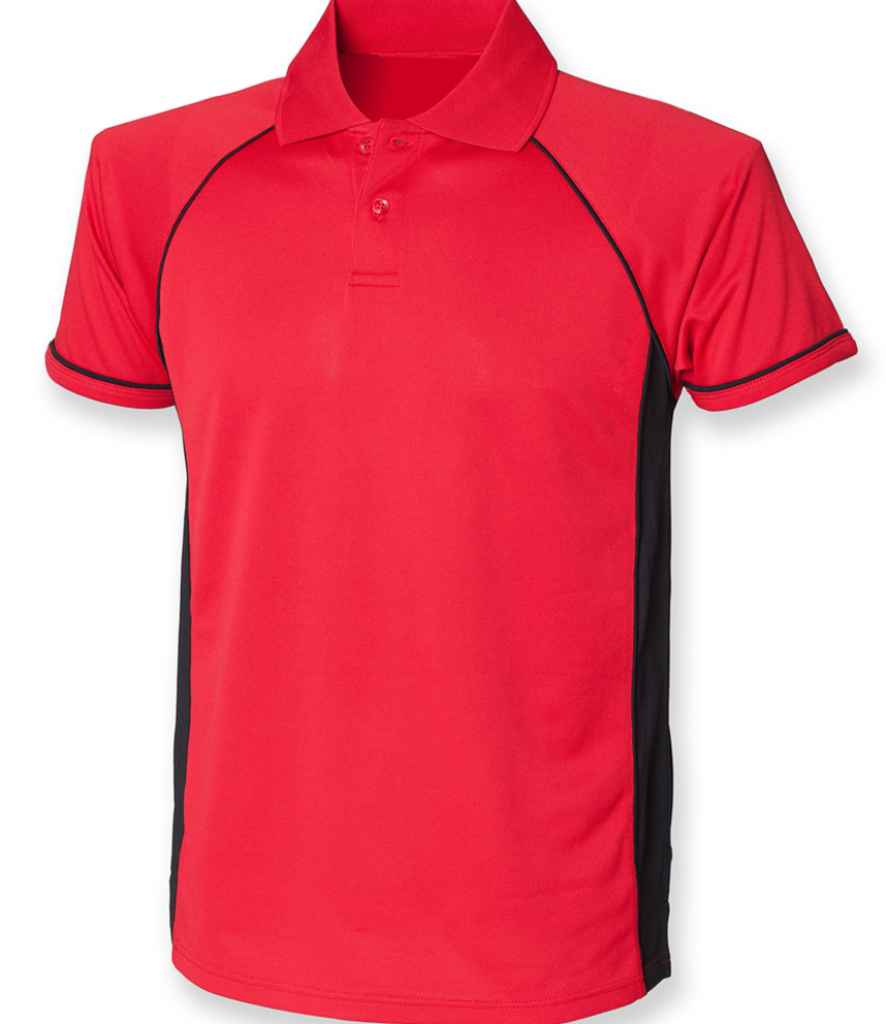 Finden + Hales Finden + Hales Performance Panel Polo Shirt - Red/Black (LV310)