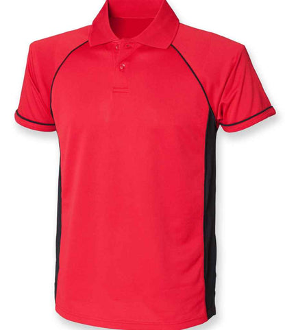 Finden + Hales Finden + Hales Performance Panel Polo Shirt - Red/Black (LV310)