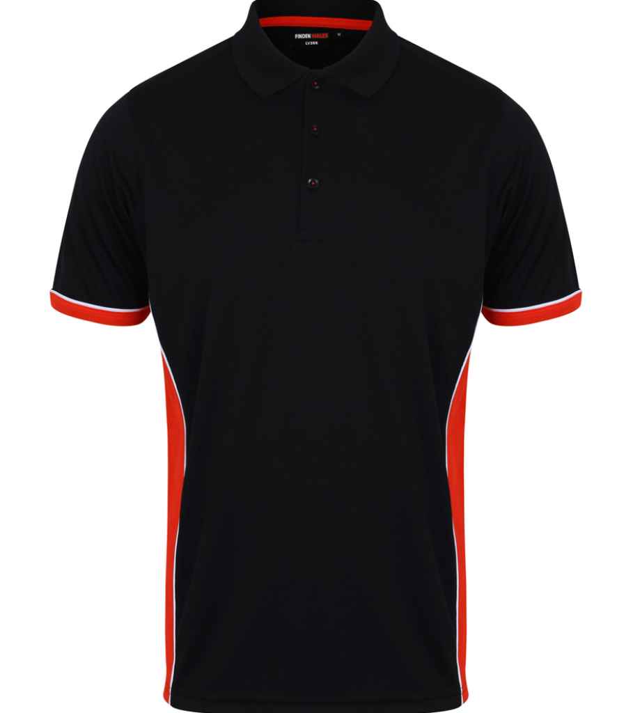 Finden + Hales Finden + Hales Contrast Panel Polo Shirt - Black/Red (LV355)