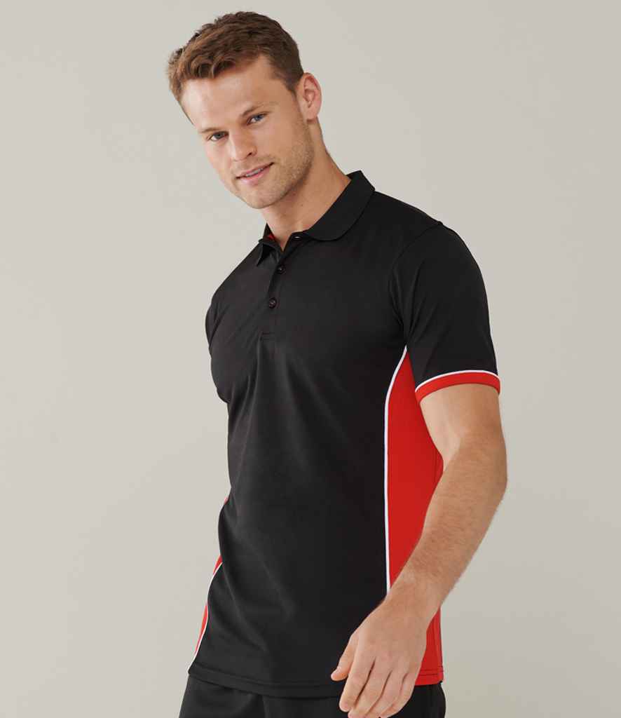 Finden + Hales Finden + Hales Contrast Panel Polo Shirt - Black/Red (LV355)