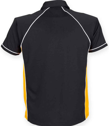 Finden + Hales Finden + Hales Performance Piped Polo Shirt - Black/Amber/White (LV370)