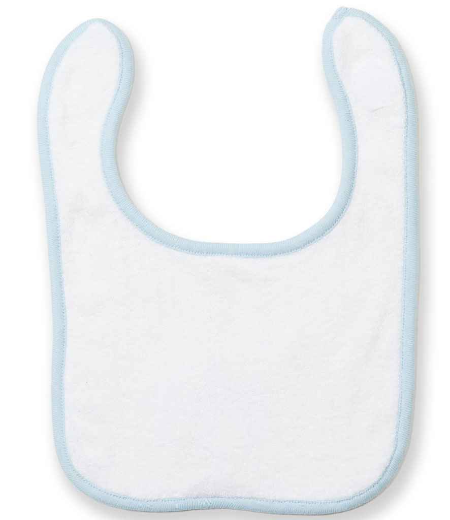 Larkwood Baby/Toddler Terry Bib - White/Pale Blue (LW22T)
