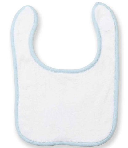 Larkwood Baby/Toddler Terry Bib - White/Pale Blue (LW22T)