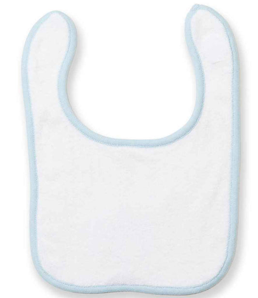 Larkwood Baby/Toddler Terry Bib - White/Pale Blue (LW22T)