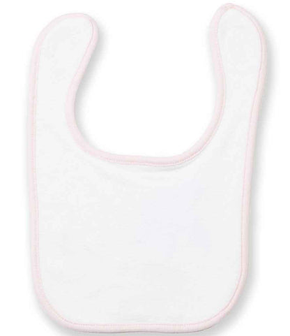 Larkwood Baby/Toddler Terry Bib - White/Pale Pink (LW22T)