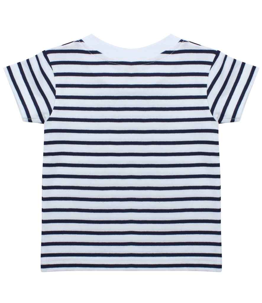 Larkwood Baby/Toddler Striped Crew Neck T-Shirt - White/Oxford Navy (LW27T)
