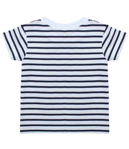 Larkwood Baby/Toddler Striped Crew Neck T-Shirt - White/Oxford Navy (LW27T)