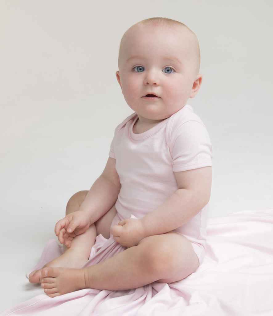 Larkwood Essential Short Sleeve Baby Bodysuit - Pale Pink (LW500T)