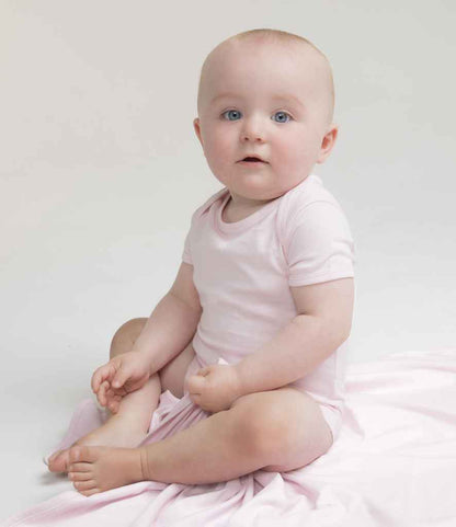 Larkwood Essential Short Sleeve Baby Bodysuit - Pale Pink (LW500T)