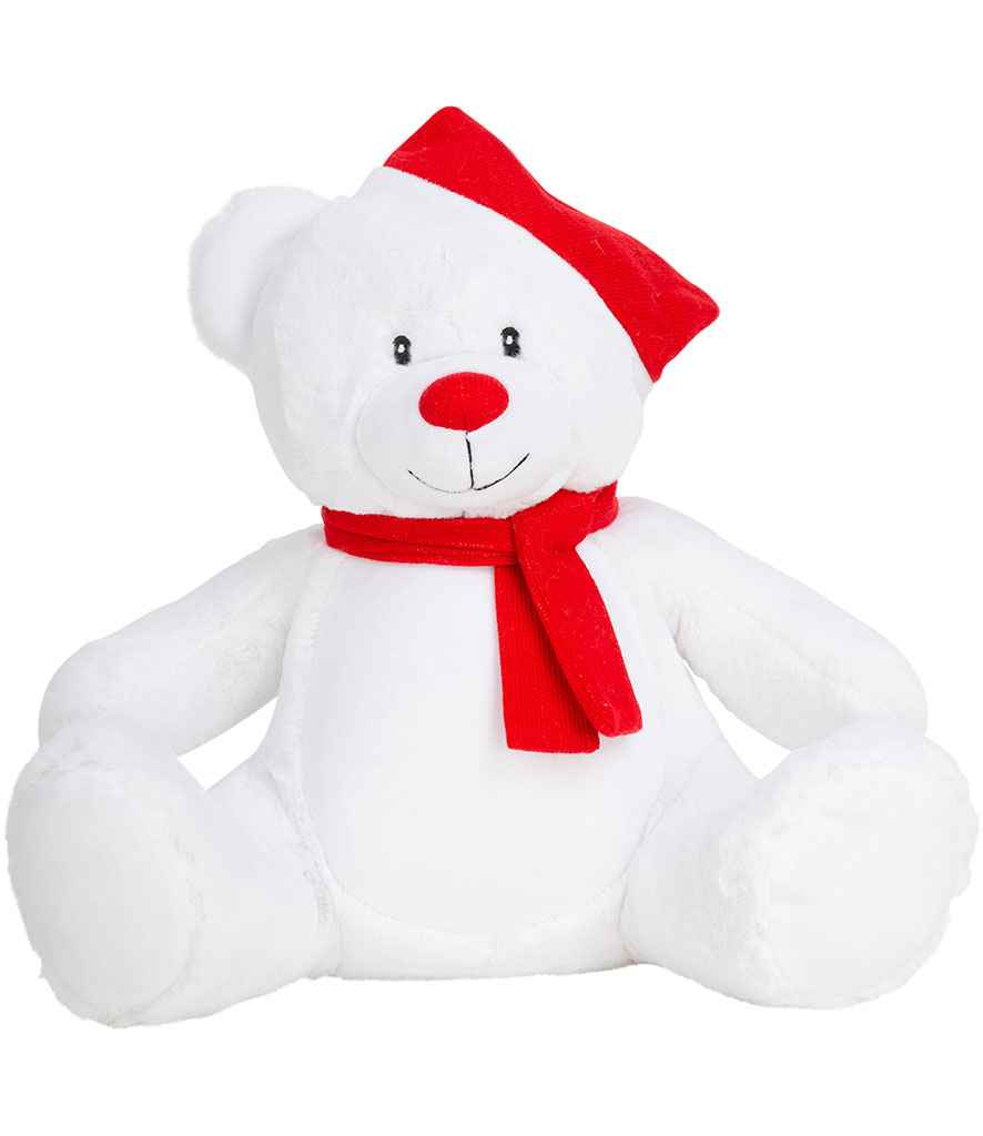 Mumbles Christmas Zippie Bear - White/Red (MM573)