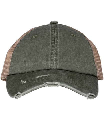 Native Spirit Native Spirit Washed Trucker Destroy Cap - Khaki/Beige (NS027)