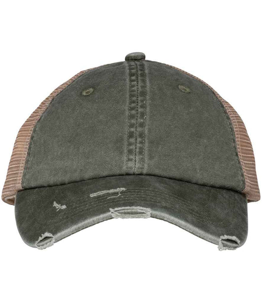 Native Spirit Native Spirit Washed Trucker Destroy Cap - Khaki/Beige (NS027)
