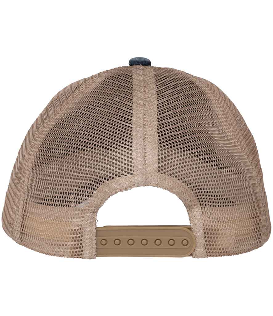 Native Spirit Native Spirit Washed Trucker Destroy Cap - Navy/Beige (NS027)