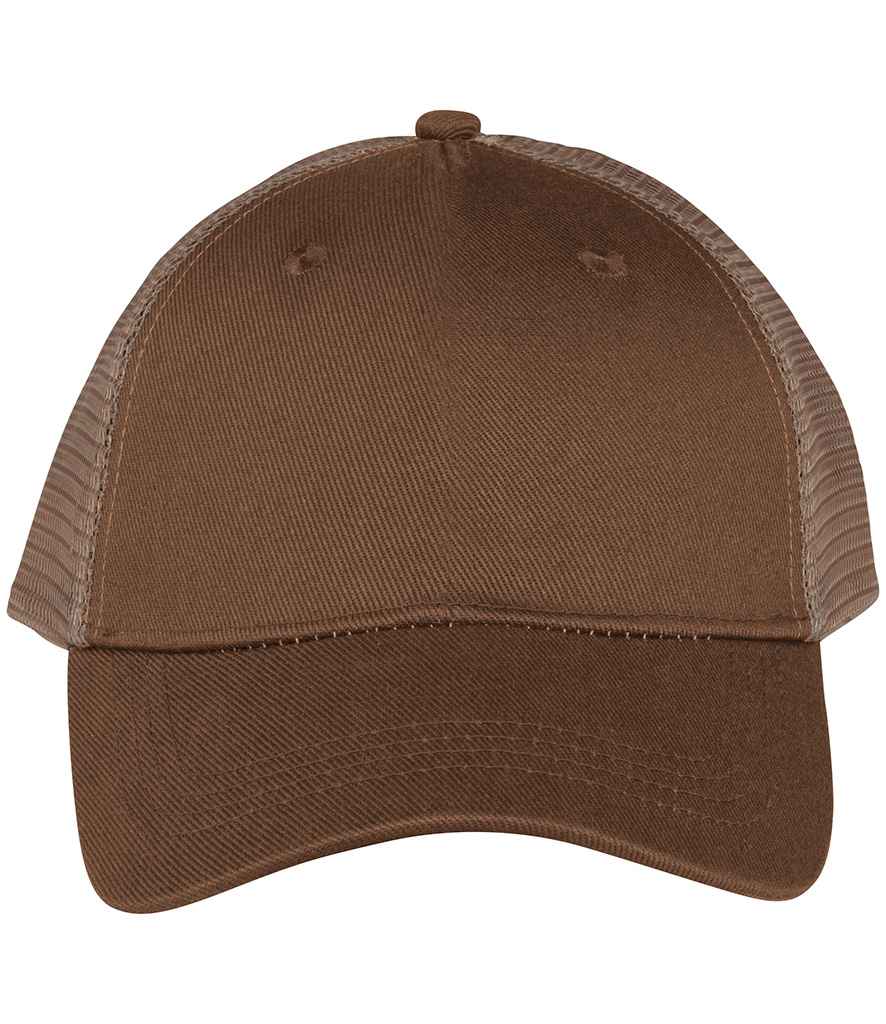 Native Spirit Native Spirit 5 Panel Trucker Cap - Dark Camel/Beige (NS035)