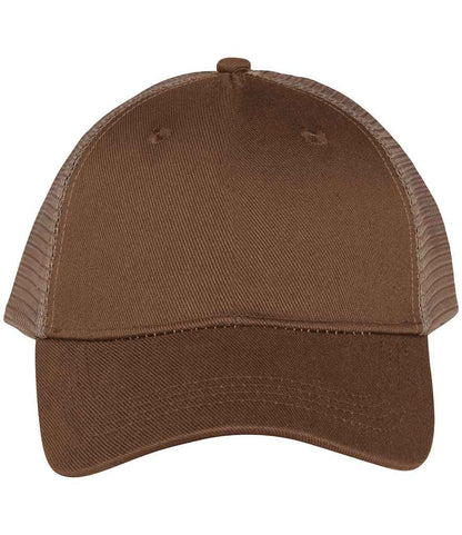 Native Spirit Native Spirit 5 Panel Trucker Cap - Dark Camel/Beige (NS035)