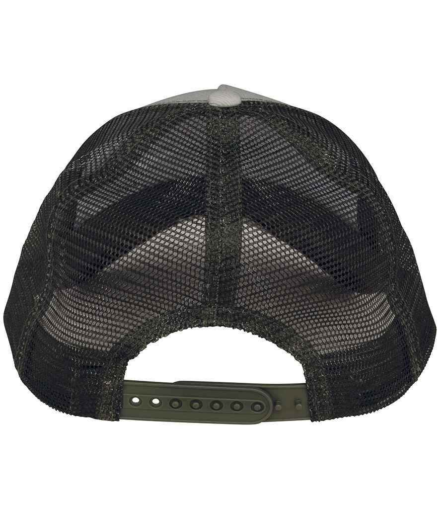 Native Spirit Native Spirit 5 Panel Trucker Cap - Ivory/Cherry/Khaki (NS035)