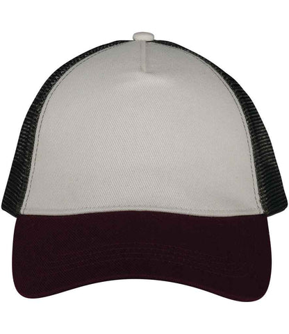 Native Spirit Native Spirit 5 Panel Trucker Cap - Ivory/Cherry/Khaki (NS035)
