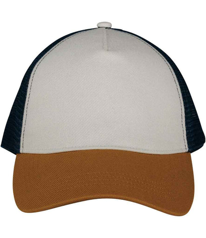 Native Spirit Native Spirit 5 Panel Trucker Cap - Ivory/Curcuma/Navy (NS035)