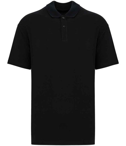 native spirit native spirit drop shoulder piqué polo shirt - black (ns204)