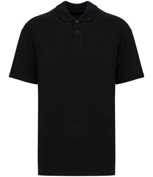 native spirit native spirit drop shoulder piqué polo shirt - black (ns204)
