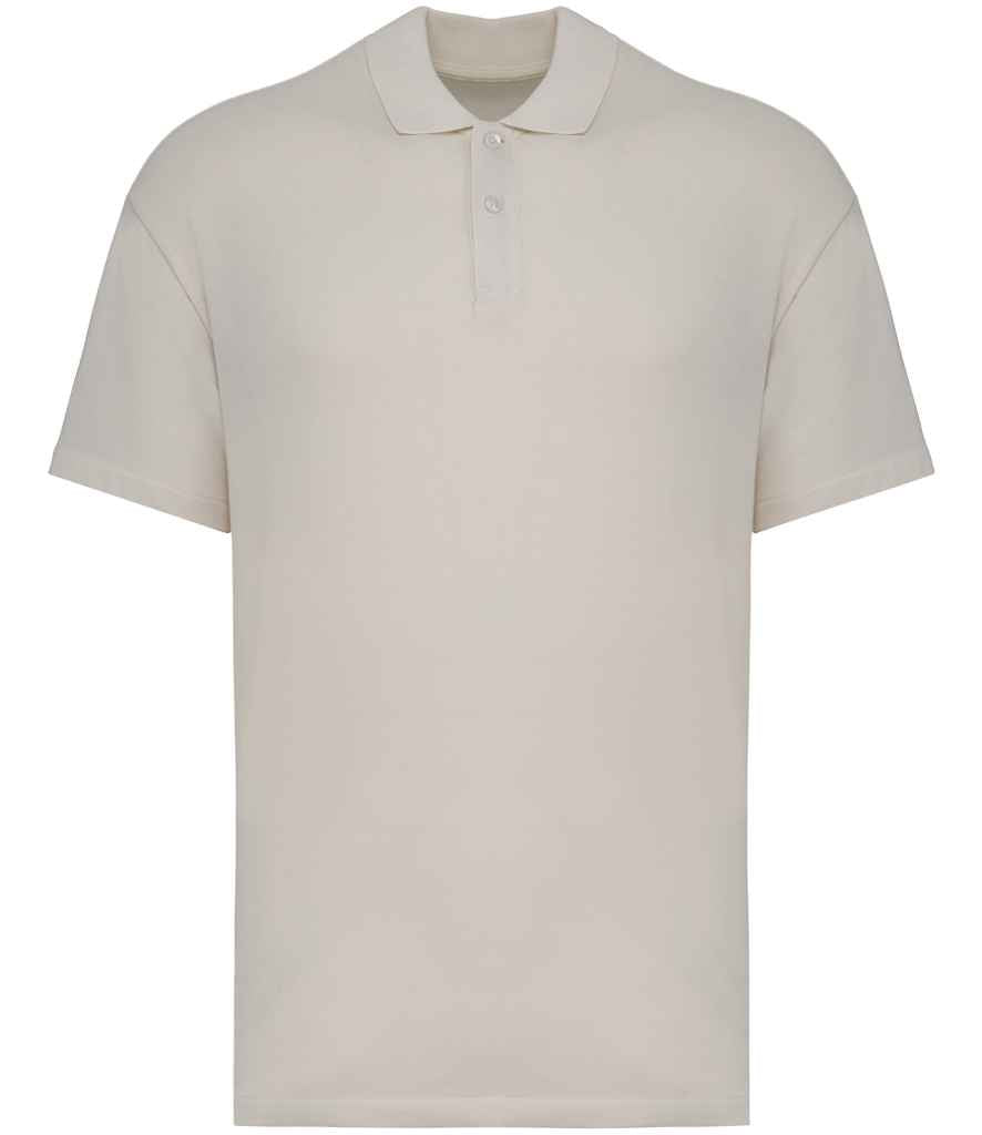 native spirit native spirit drop shoulder piqué polo shirt - ivory (ns204)