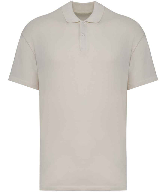 native spirit native spirit drop shoulder piqué polo shirt - ivory (ns204)