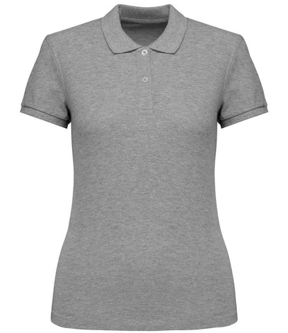 native spirit native spirit ladies piqué polo shirt - moon grey heather (ns208)