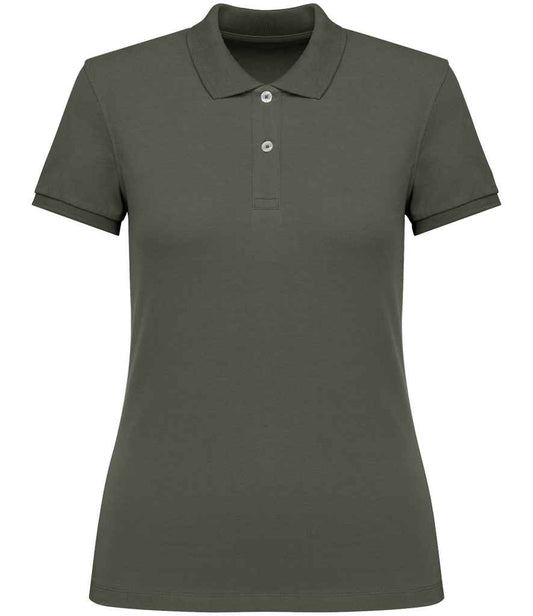 native spirit native spirit ladies piqué polo shirt - organic khaki (ns208)