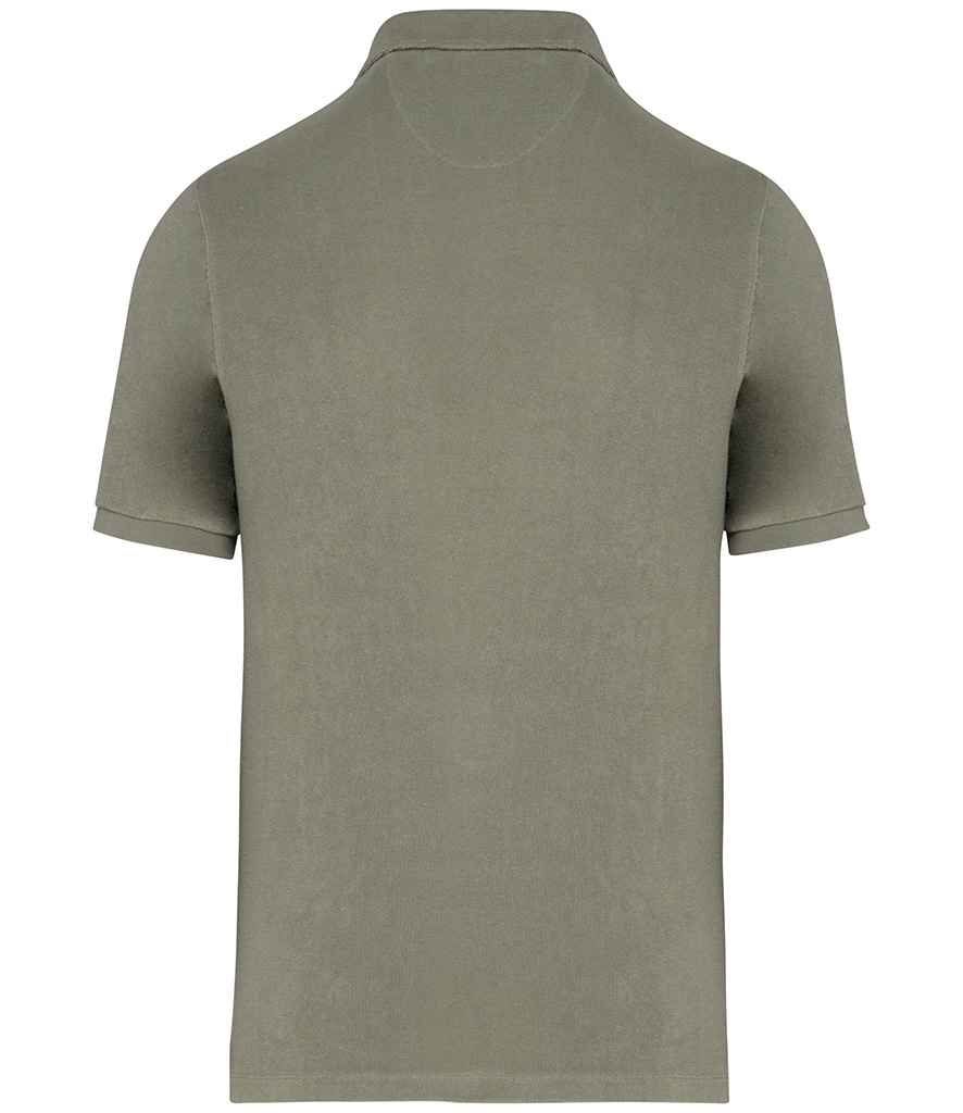 native spirit native spirit terry towel polo shirt - almond green (ns227)