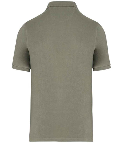 native spirit native spirit terry towel polo shirt - almond green (ns227)