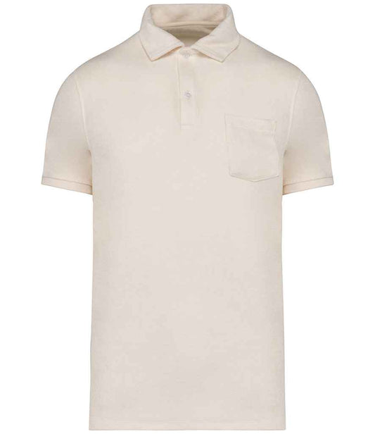 native spirit native spirit terry towel polo shirt - ivory (ns227)