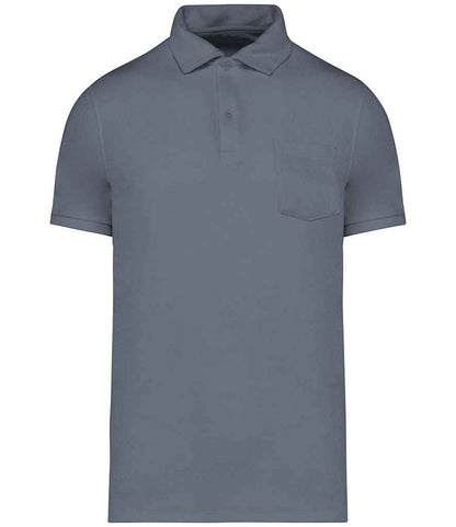 native spirit native spirit terry towel polo shirt - mineral grey (ns227)